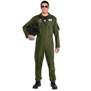 Men's Top Gun Maverick Costume - Flight Suit with Patches